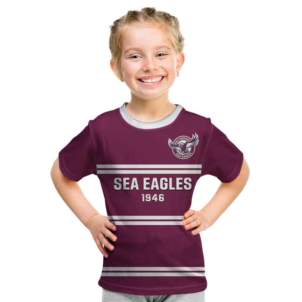 Sea Eagles Rugby 1946 Kid T Shirt Manly Warringah Maroon Sporty Style - Vibe Hoodie Shop