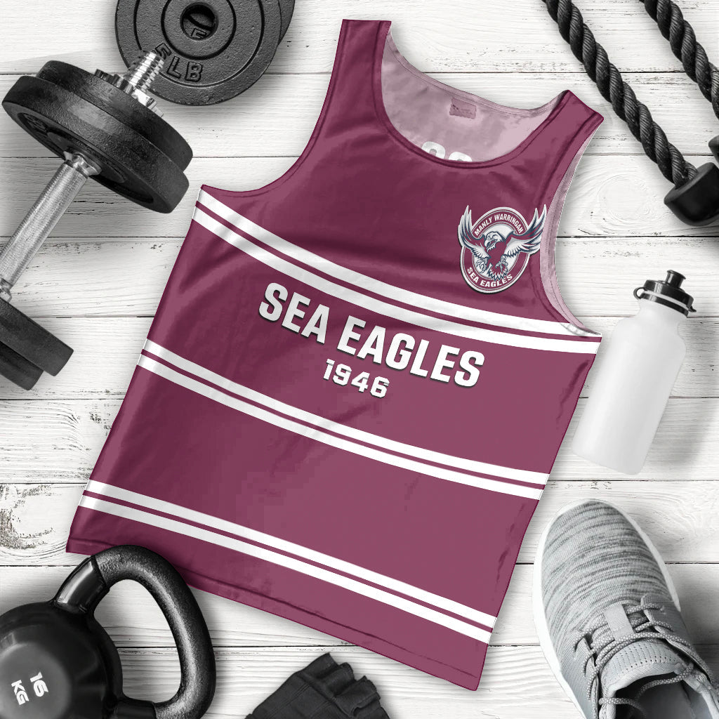 Sea Eagles Rugby 1946 Men Tank Top Manly Warringah Maroon Sporty Style - Vibe Hoodie Shop