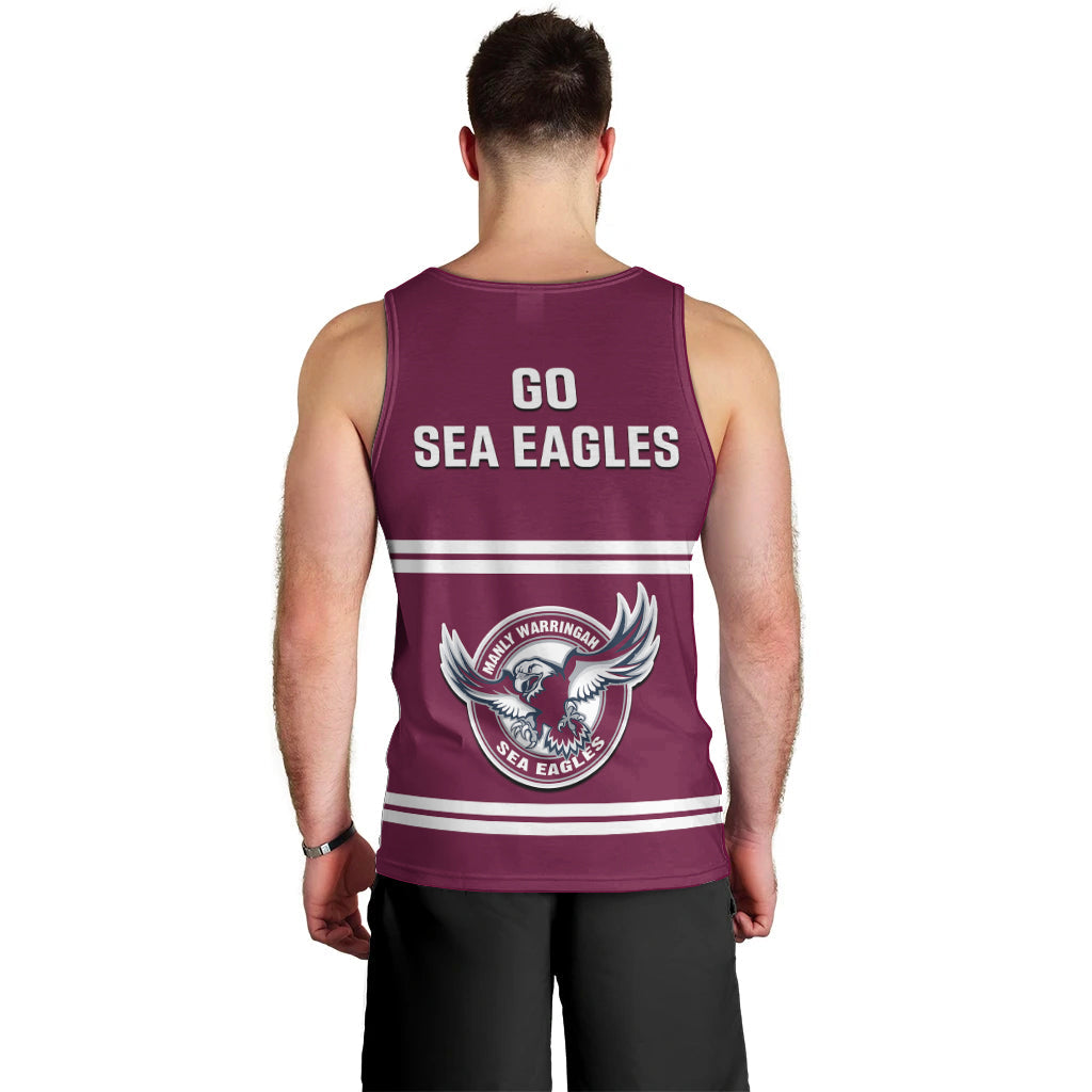 Sea Eagles Rugby 1946 Men Tank Top Manly Warringah Maroon Sporty Style - Vibe Hoodie Shop