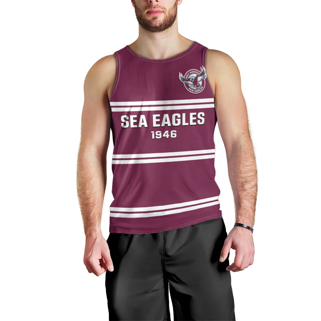 Sea Eagles Rugby 1946 Men Tank Top Manly Warringah Maroon Sporty Style - Vibe Hoodie Shop