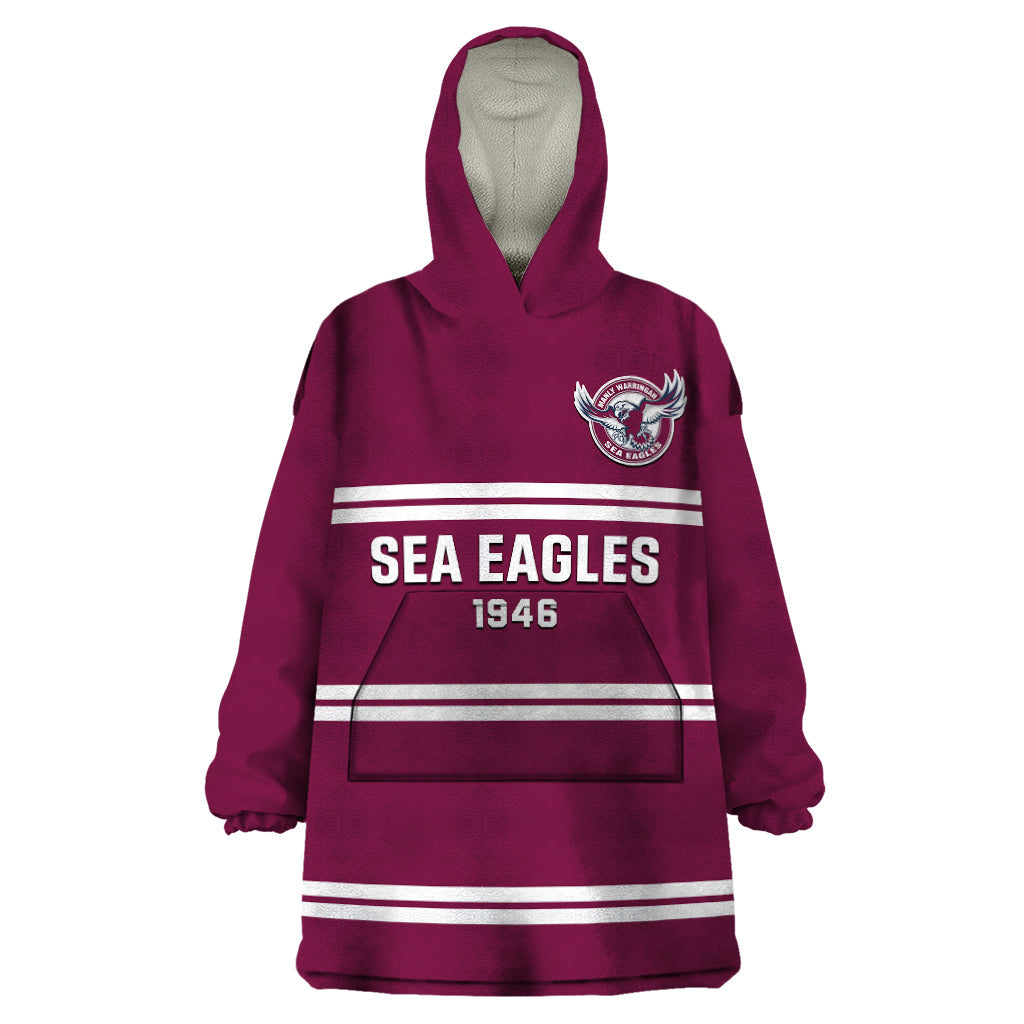 Sea Eagles Rugby 1946 Wearable Blanket Hoodie Manly Warringah Maroon Sporty Style - Vibe Hoodie Shop