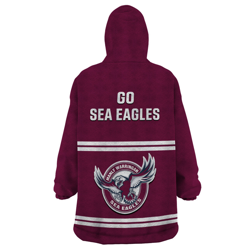 Sea Eagles Rugby 1946 Wearable Blanket Hoodie Manly Warringah Maroon Sporty Style - Vibe Hoodie Shop