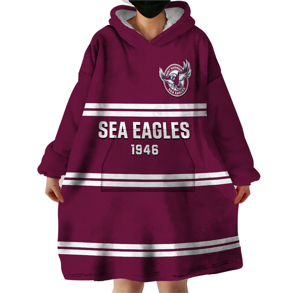 Sea Eagles Rugby 1946 Wearable Blanket Hoodie Manly Warringah Maroon Sporty Style - Vibe Hoodie Shop