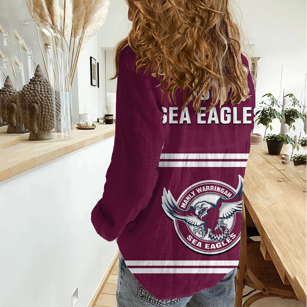 Sea Eagles Rugby 1946 Women Casual Shirt Manly Warringah Maroon Sporty Style - Vibe Hoodie Shop