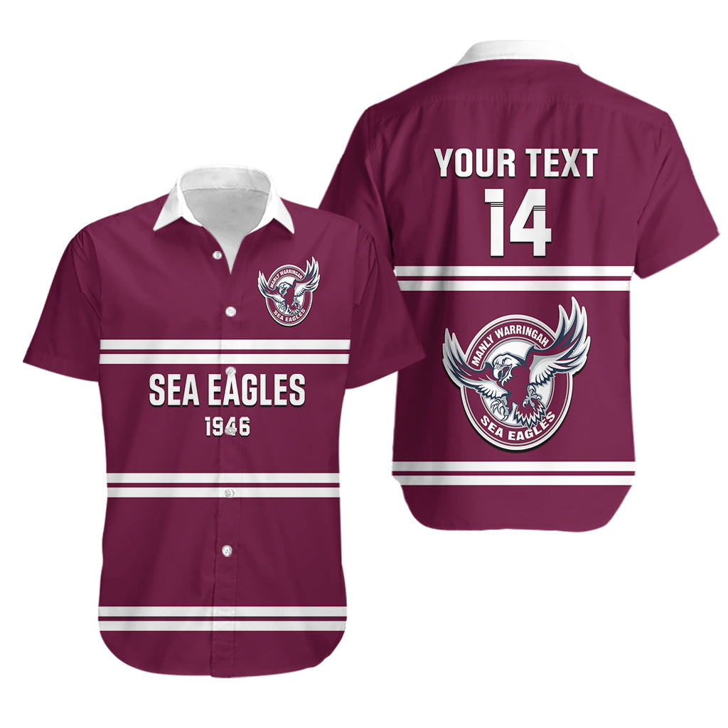 Personalised Sea Eagles Rugby 1946 Hawaiian Shirt Manly Warringah Maroon Sporty Style - Vibe Hoodie Shop