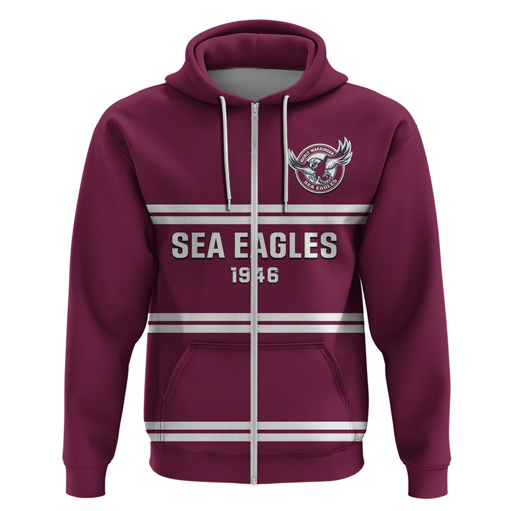 Personalised Sea Eagles Rugby 1946 Hoodie Manly Warringah Maroon Sporty Style - Vibe Hoodie Shop