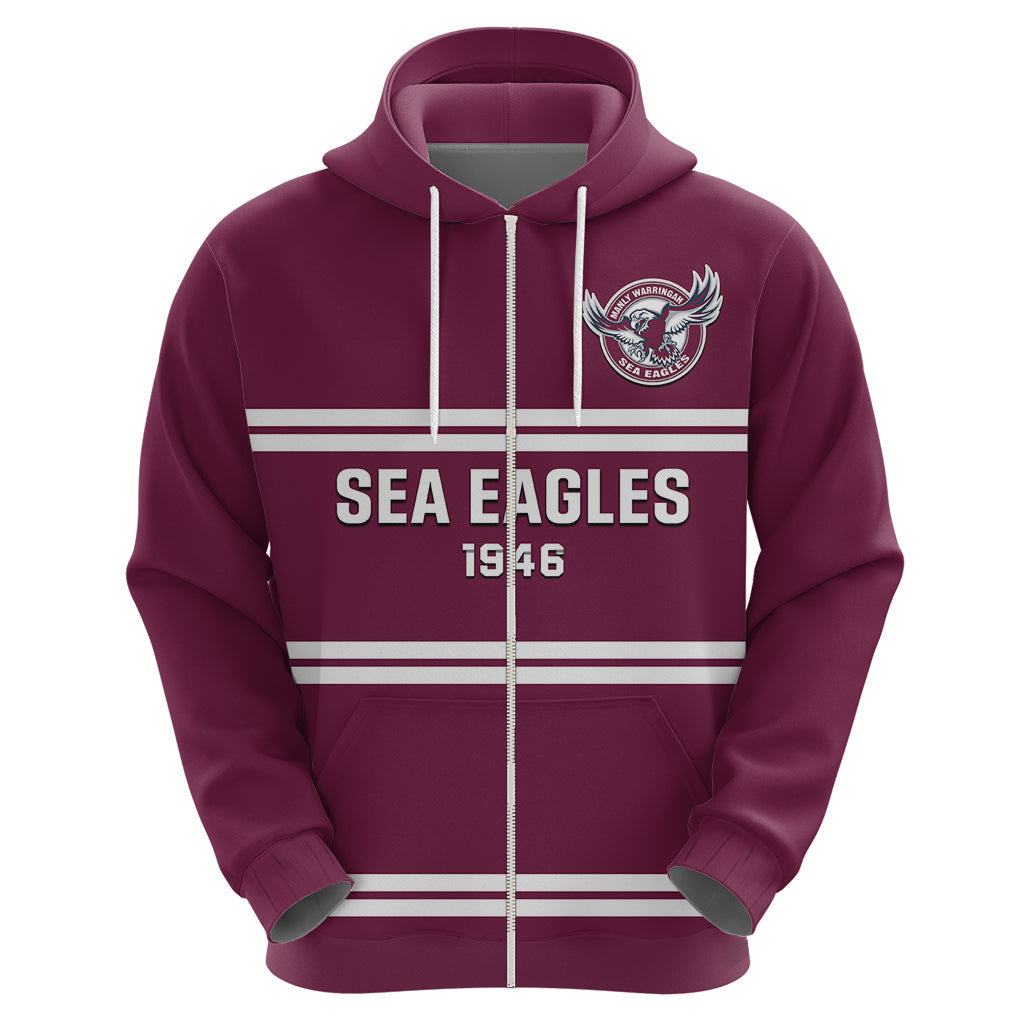 Personalised Sea Eagles Rugby 1946 Hoodie Manly Warringah Maroon Sporty Style - Vibe Hoodie Shop