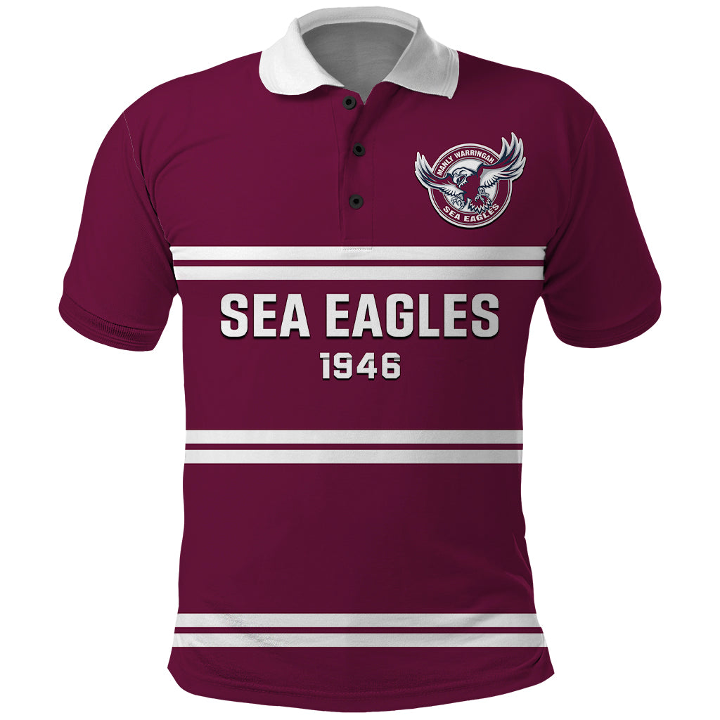 Personalised Sea Eagles Rugby 1946 Polo Shirt Manly Warringah Maroon Sporty Style - Vibe Hoodie Shop