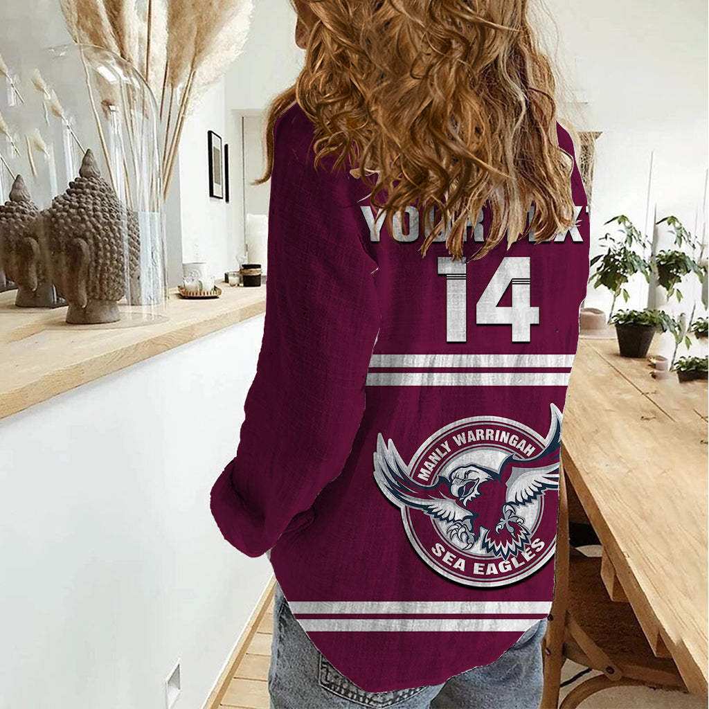 Personalised Sea Eagles Rugby 1946 Women Casual Shirt Manly Warringah Maroon Sporty Style - Vibe Hoodie Shop