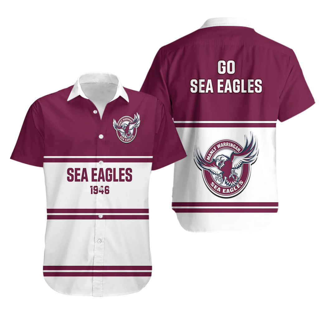 Sea Eagles Rugby 1946 Hawaiian Shirt Manly Warringah White Sporty Style - Vibe Hoodie Shop