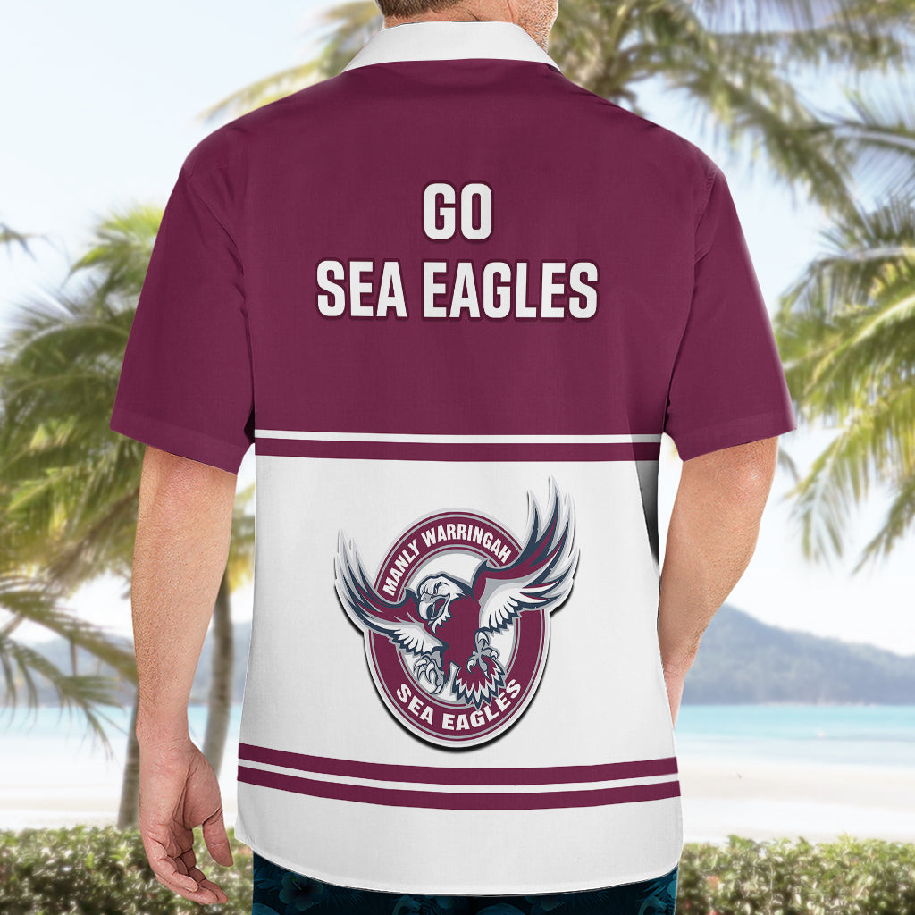 Sea Eagles Rugby 1946 Hawaiian Shirt Manly Warringah White Sporty Style - Vibe Hoodie Shop