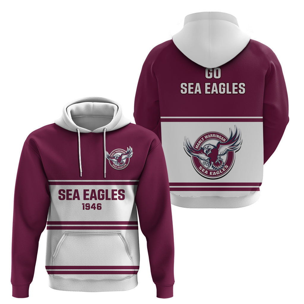 Sea Eagles Rugby 1946 Hoodie Manly Warringah White Sporty Style - Vibe Hoodie Shop