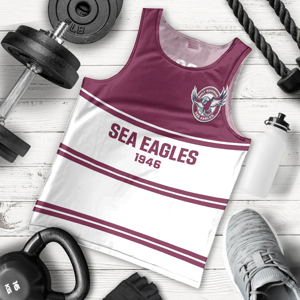 Sea Eagles Rugby 1946 Men Tank Top Manly Warringah White Sporty Style - Vibe Hoodie Shop