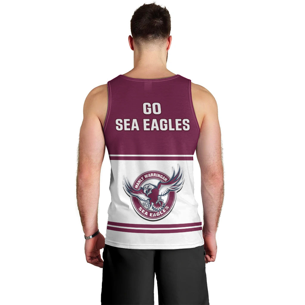 Sea Eagles Rugby 1946 Men Tank Top Manly Warringah White Sporty Style - Vibe Hoodie Shop