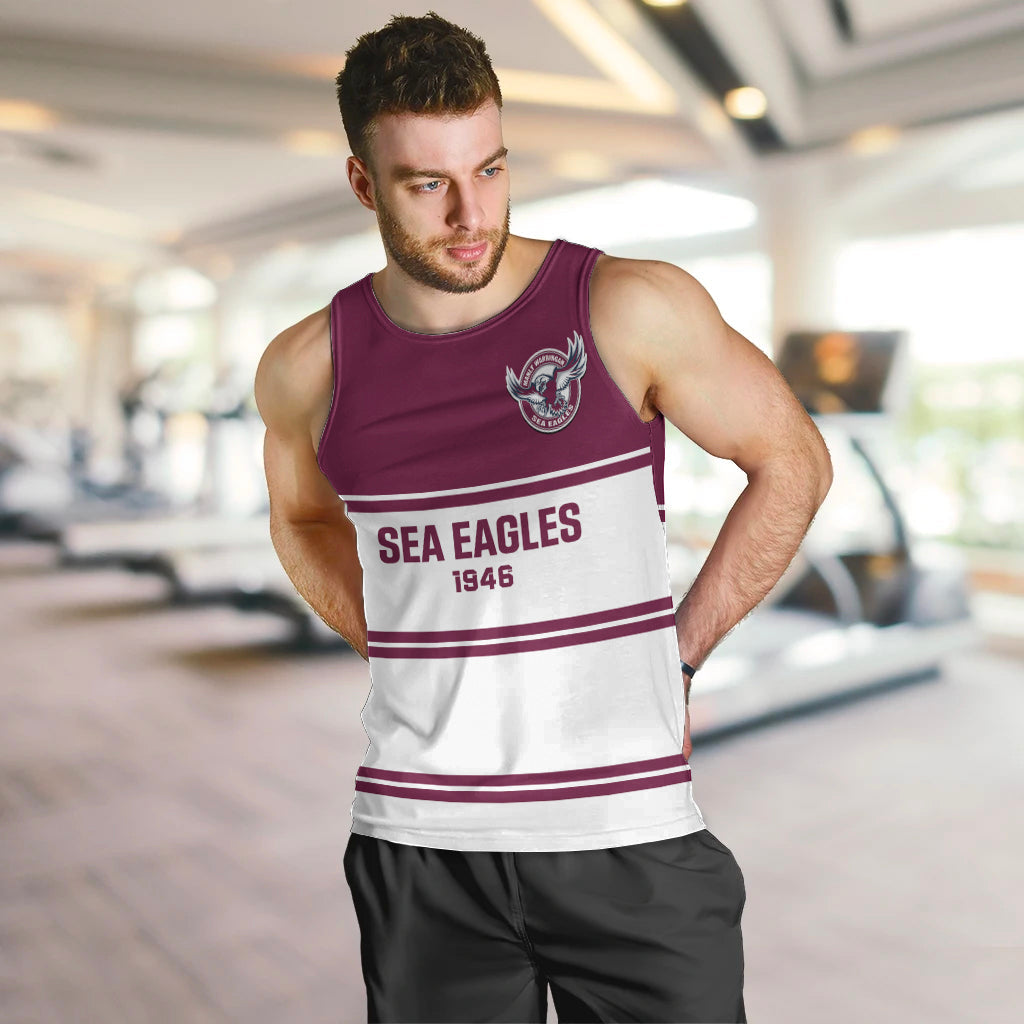 Sea Eagles Rugby 1946 Men Tank Top Manly Warringah White Sporty Style - Vibe Hoodie Shop