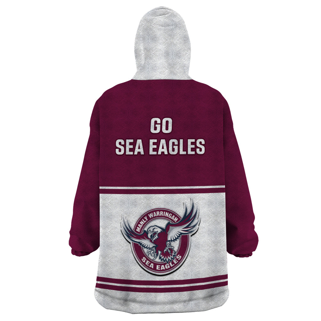 Sea Eagles Rugby 1946 Wearable Blanket Hoodie Manly Warringah White Sporty Style - Vibe Hoodie Shop