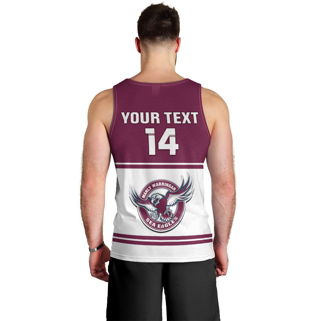 Personalised Sea Eagles Rugby 1946 Men Tank Top Manly Warringah White Sporty Style - Vibe Hoodie Shop