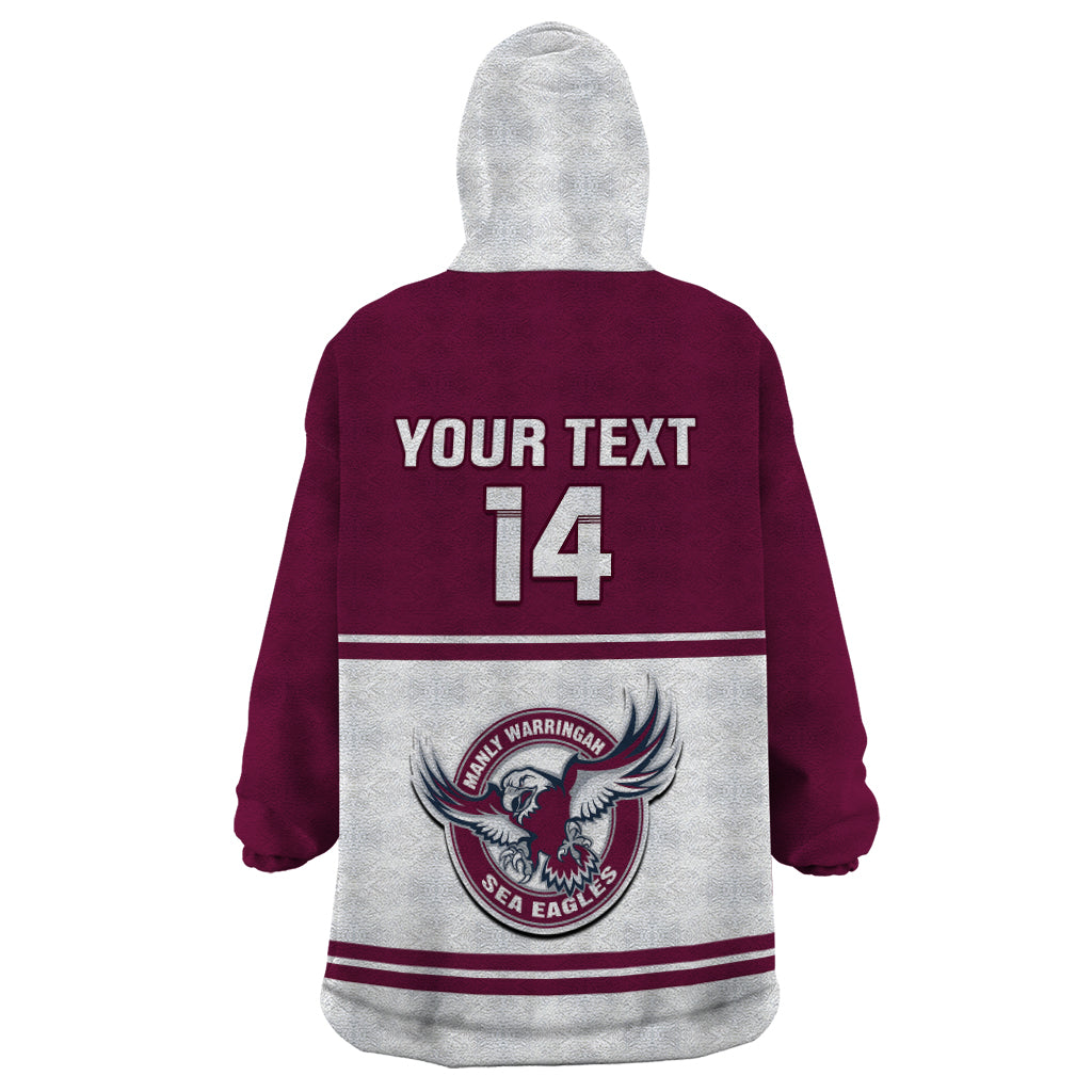 Personalised Sea Eagles Rugby 1946 Wearable Blanket Hoodie Manly Warringah White Sporty Style - Vibe Hoodie Shop