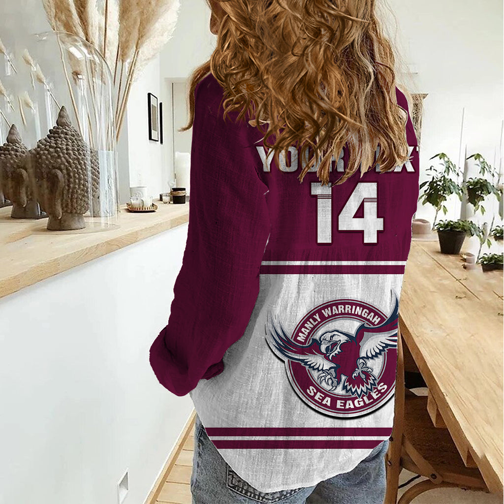 Personalised Sea Eagles Rugby 1946 Women Casual Shirt Manly Warringah White Sporty Style - Vibe Hoodie Shop