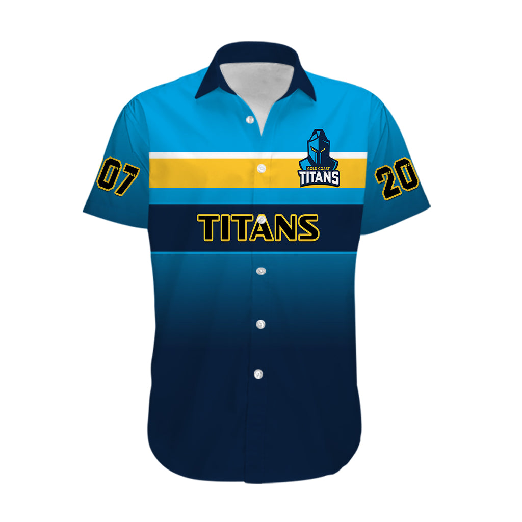 Personalised Titans Rugby Hawaiian Shirt Gold Coast 2007 Sporty Style - Vibe Hoodie Shop