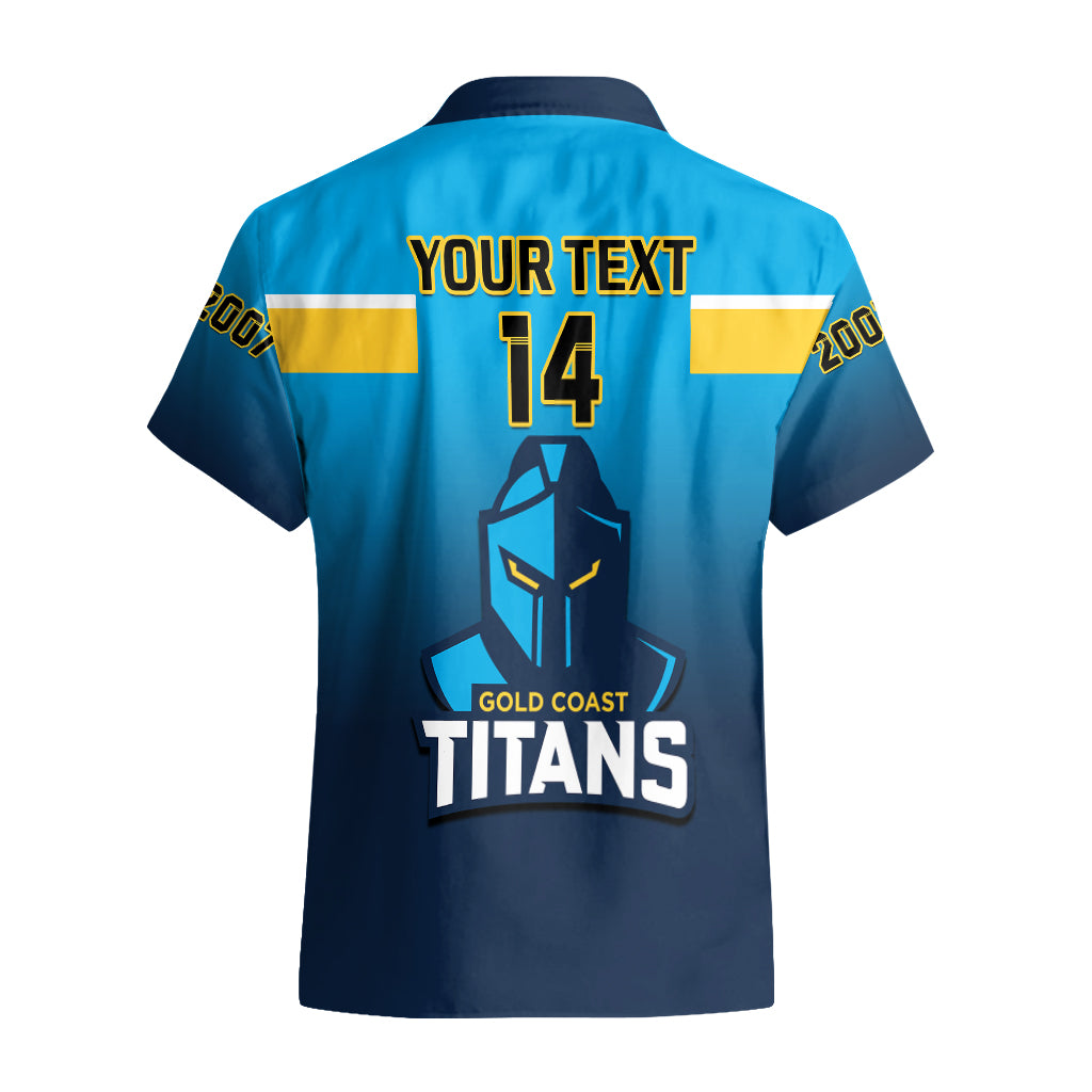 Personalised Titans Rugby Hawaiian Shirt Gold Coast 2007 Sporty Style - Vibe Hoodie Shop