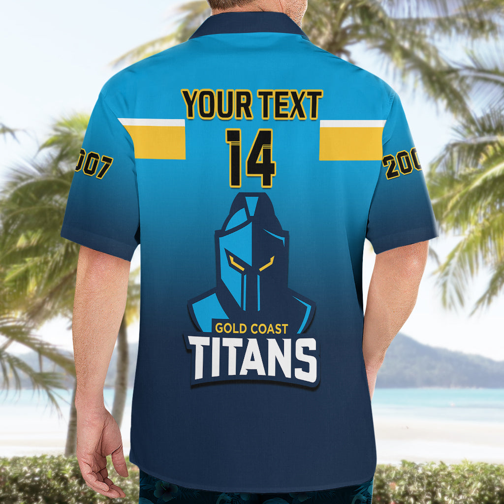 Personalised Titans Rugby Hawaiian Shirt Gold Coast 2007 Sporty Style - Vibe Hoodie Shop