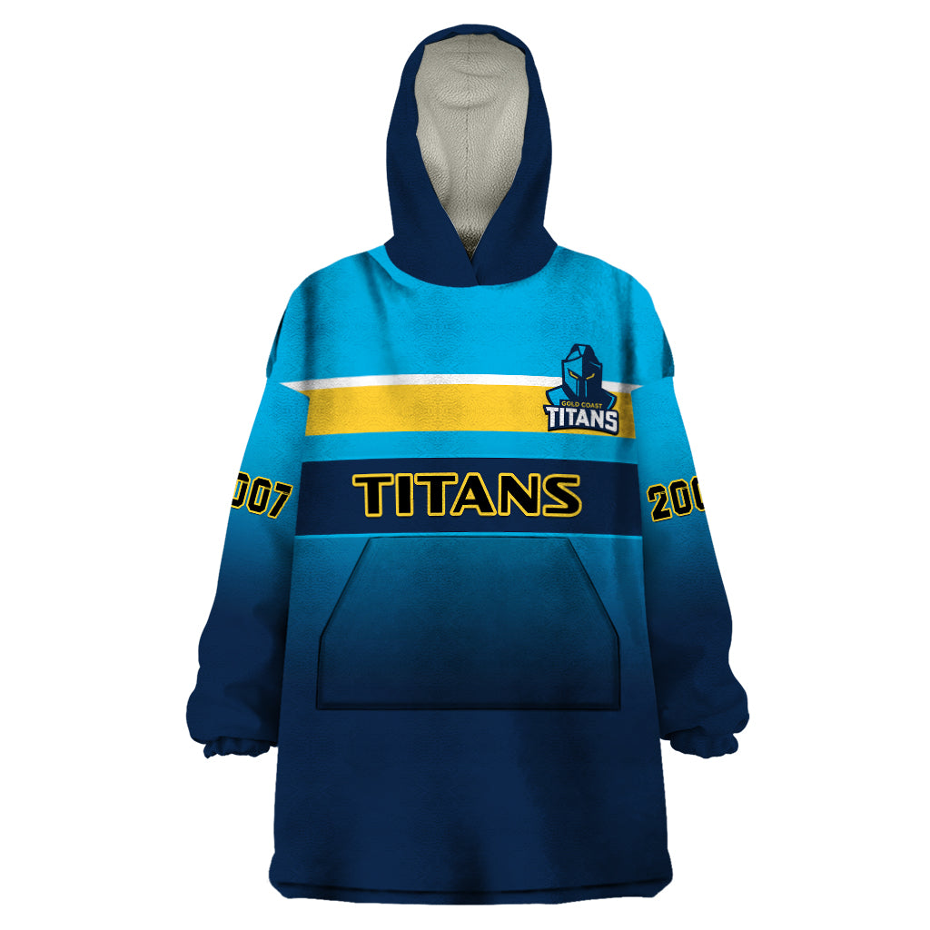 Personalised Titans Rugby Wearable Blanket Hoodie Gold Coast 2007 Sporty Style - Vibe Hoodie Shop