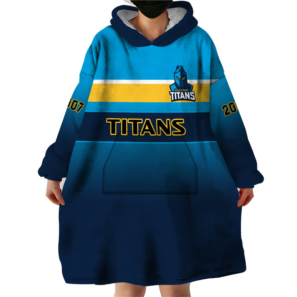 Personalised Titans Rugby Wearable Blanket Hoodie Gold Coast 2007 Sporty Style - Vibe Hoodie Shop