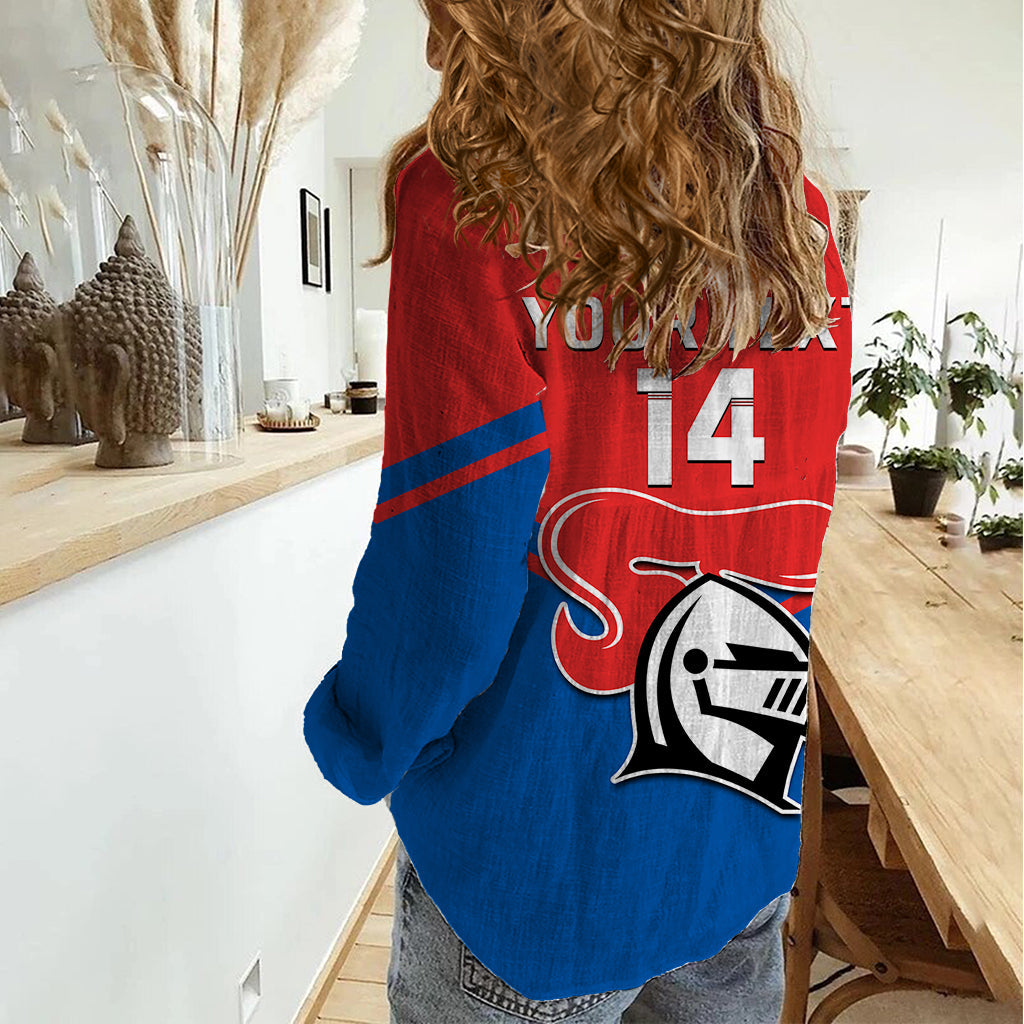 Personalised Newcastle Knights Rugby Women Casual Shirt Novocastrians Sporty Style - Vibe Hoodie Shop