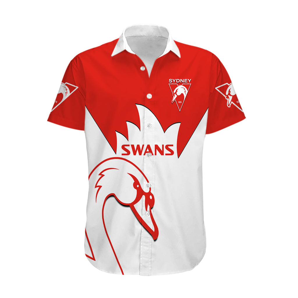 Sydney Swans Football Hawaiian Shirt Go Swannies Sporty Style - Vibe Hoodie Shop