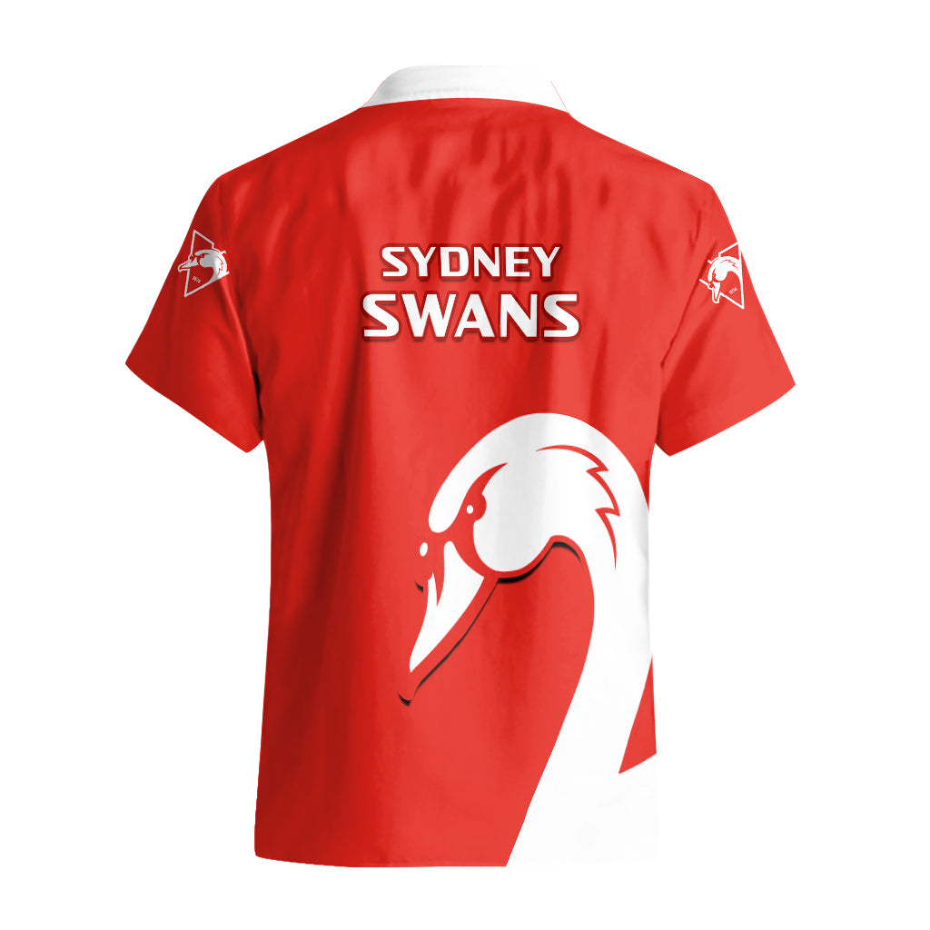 Sydney Swans Football Hawaiian Shirt Go Swannies Sporty Style - Vibe Hoodie Shop
