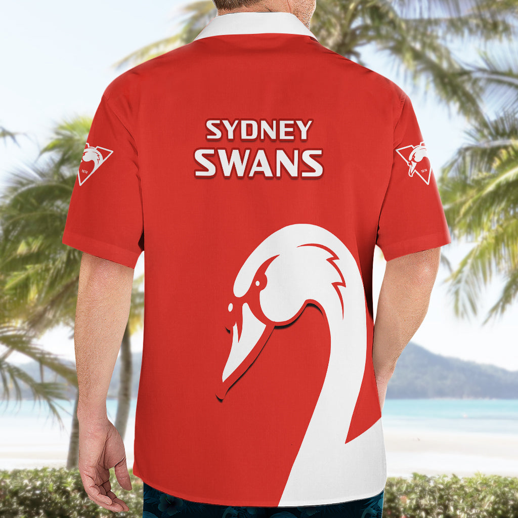 Sydney Swans Football Hawaiian Shirt Go Swannies Sporty Style - Vibe Hoodie Shop