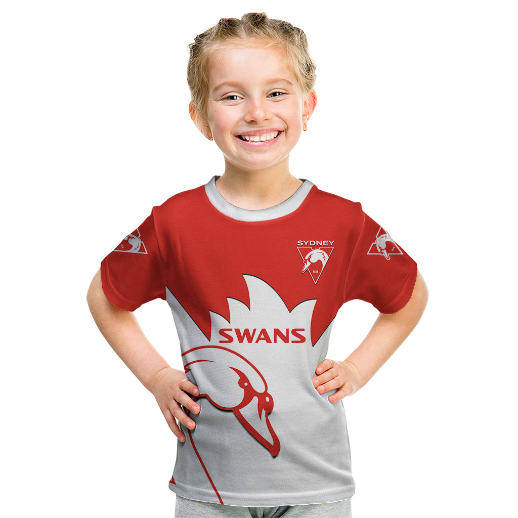 Sydney Swans Football Kid T Shirt Go Swannies Sporty Style - Vibe Hoodie Shop