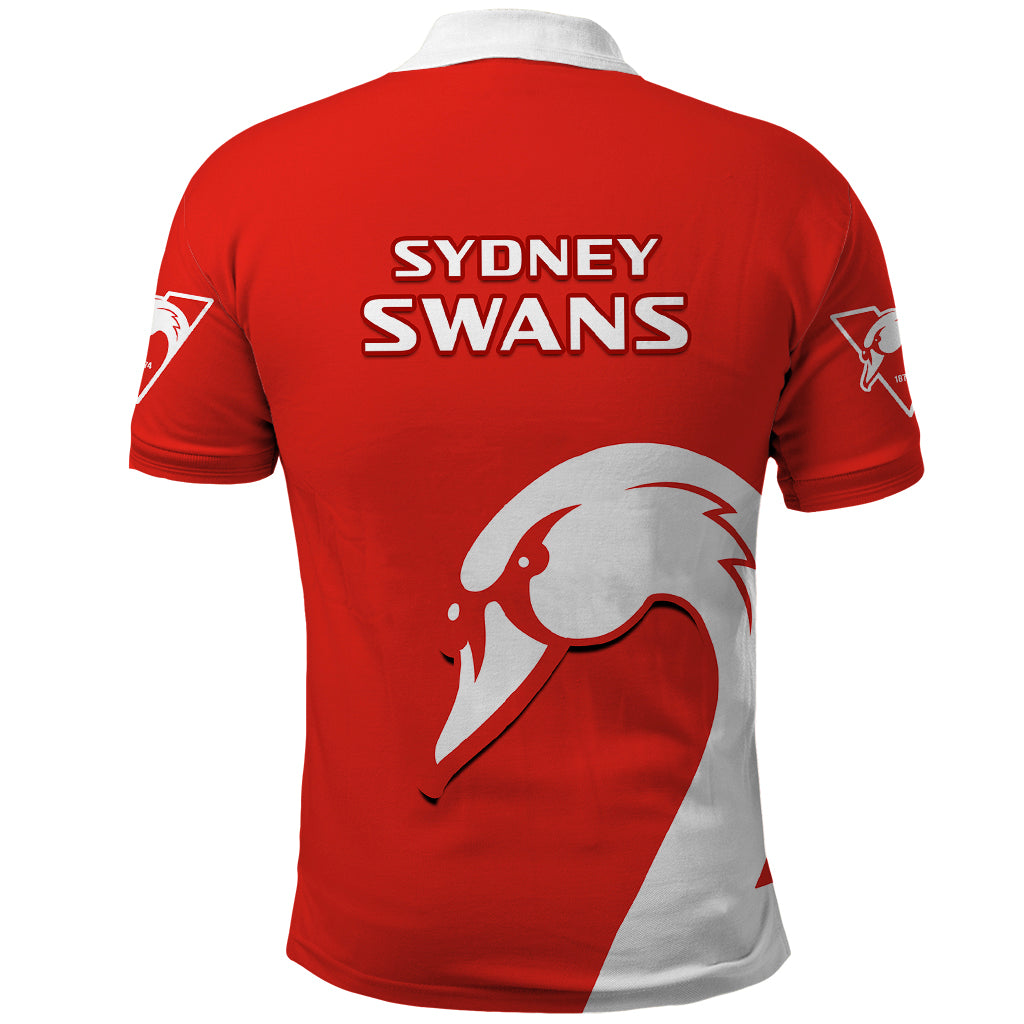 Sydney Swans Football Polo Shirt Go Swannies Sporty Style - Vibe Hoodie Shop