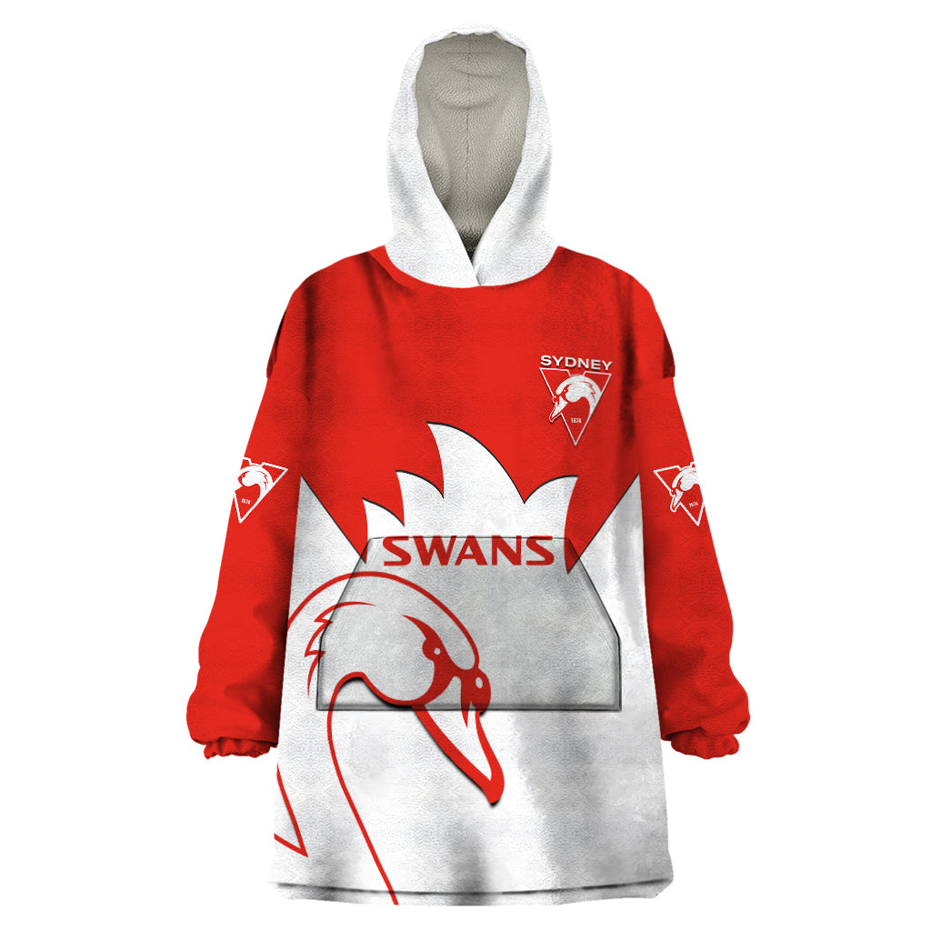 Sydney Swans Football Wearable Blanket Hoodie Go Swannies Sporty Style - Vibe Hoodie Shop