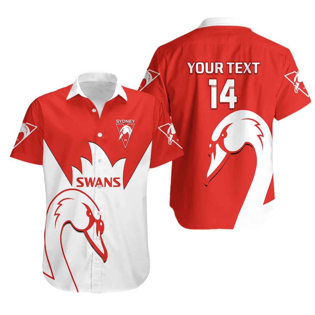 Personalised Sydney Swans Football Hawaiian Shirt Go Swannies Sporty Style - Vibe Hoodie Shop