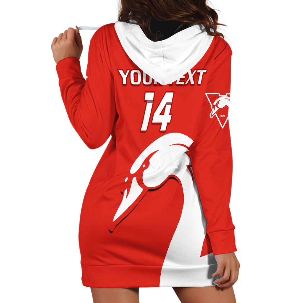 Personalised Sydney Swans Football Hoodie Dress Go Swannies Sporty Style - Vibe Hoodie Shop