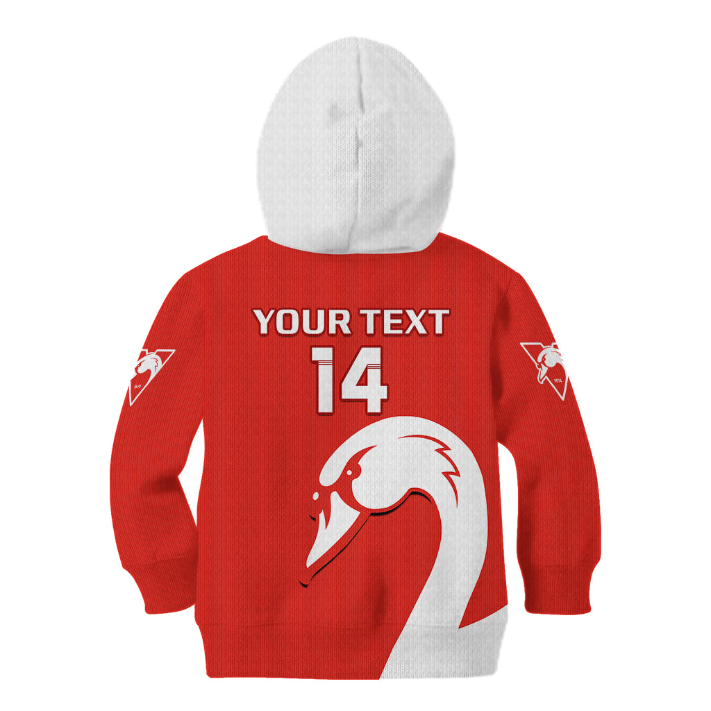 Personalised Sydney Swans Football Kid Hoodie Go Swannies Sporty Style - Vibe Hoodie Shop