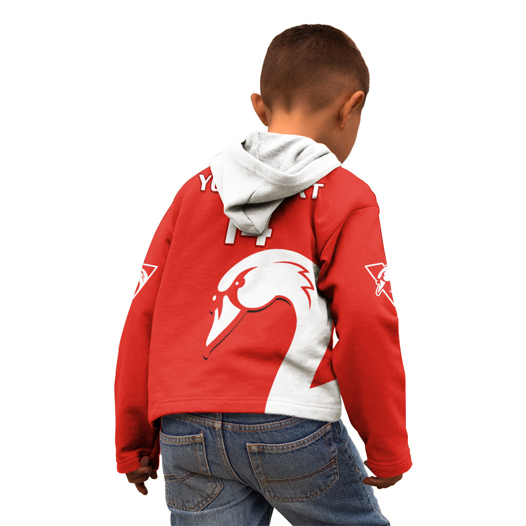 Personalised Sydney Swans Football Kid Hoodie Go Swannies Sporty Style - Vibe Hoodie Shop