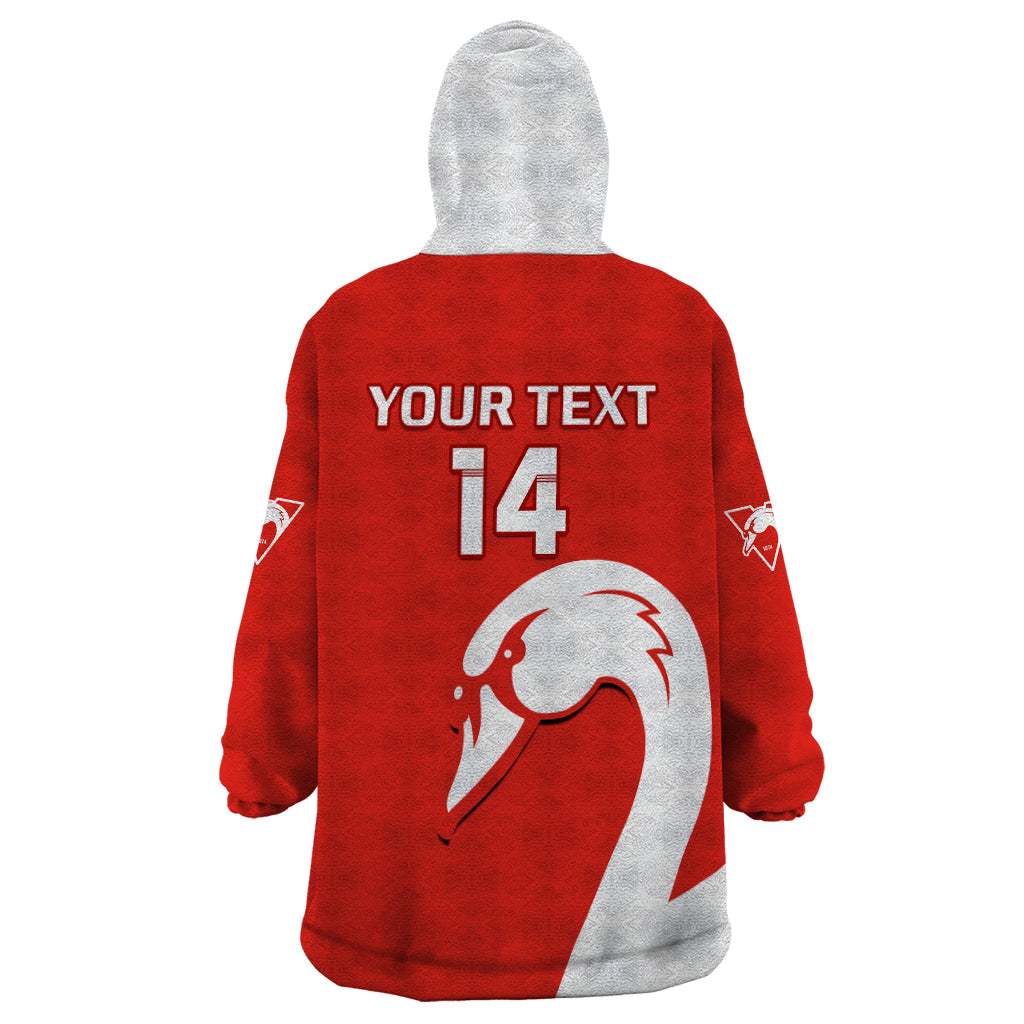 Personalised Sydney Swans Football Wearable Blanket Hoodie Go Swannies Sporty Style - Vibe Hoodie Shop