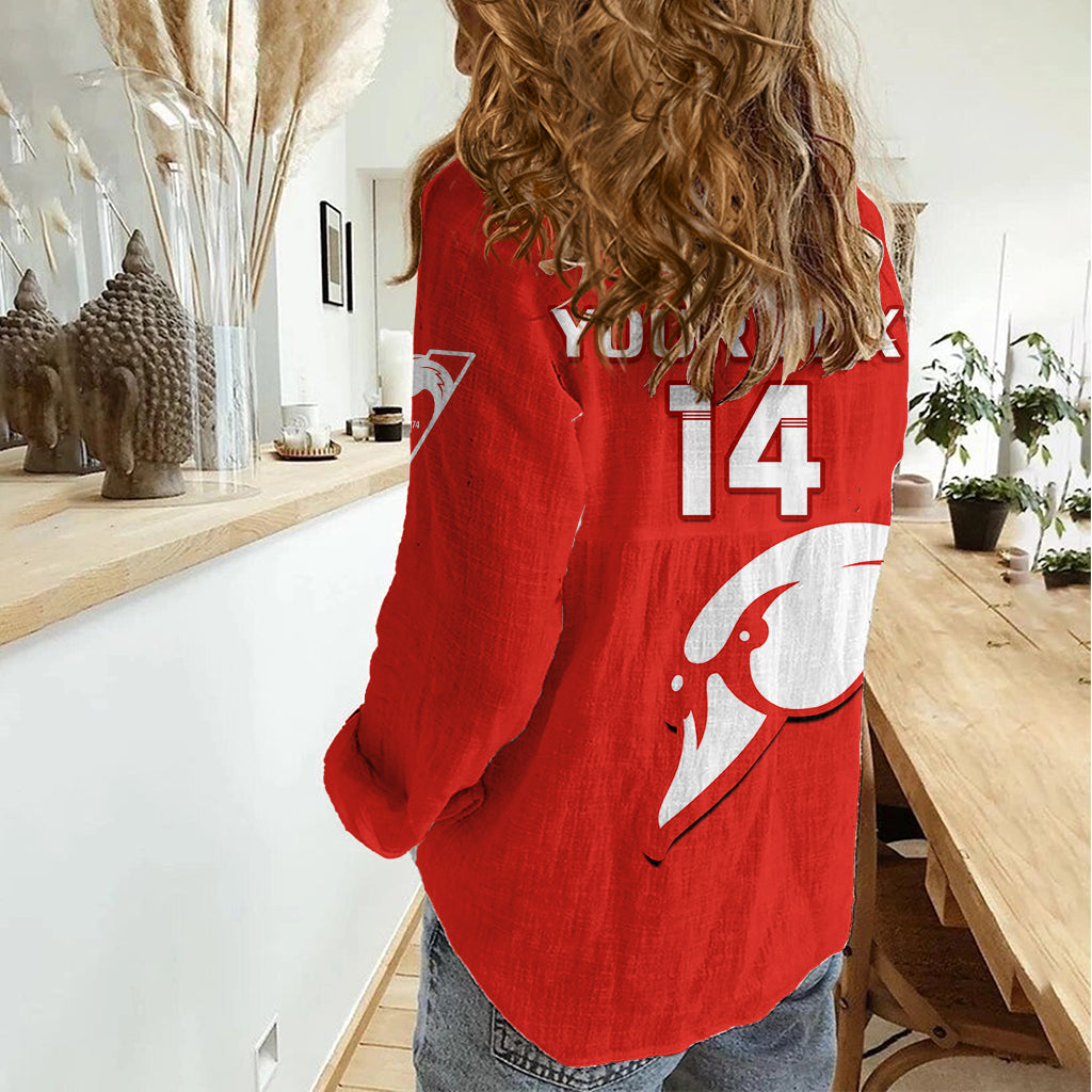 Personalised Sydney Swans Football Women Casual Shirt Go Swannies Sporty Style - Vibe Hoodie Shop