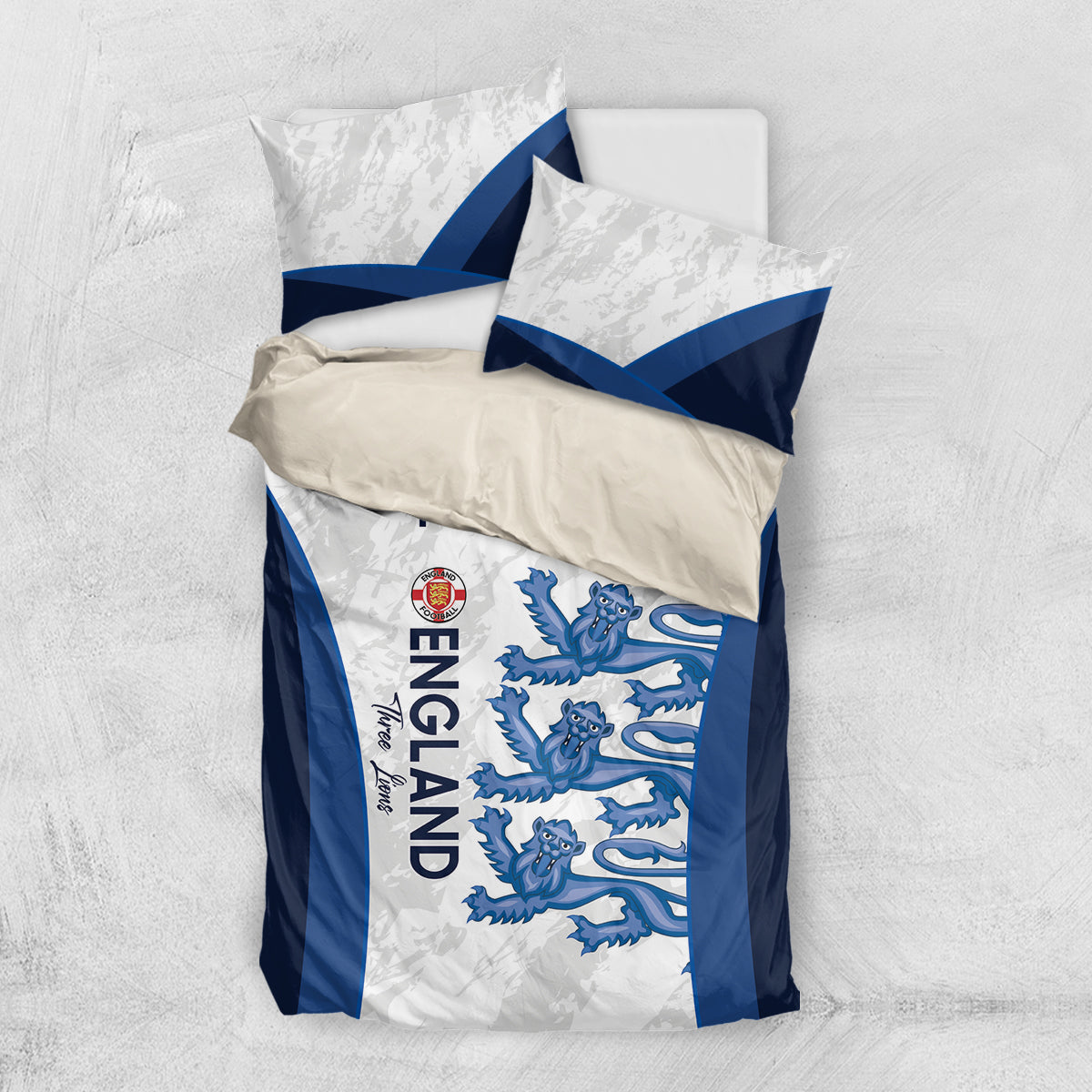 Custom England Football Bedding Set 2024 Go Champions Three Lions - Vibe Hoodie Shop