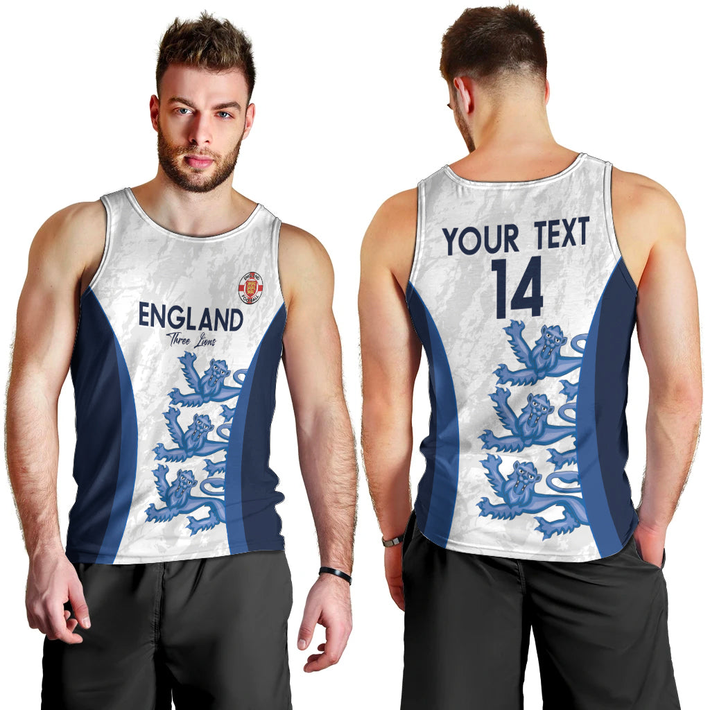 Custom England Football Men Tank Top 2024 Go Champions Three Lions - Vibe Hoodie Shop