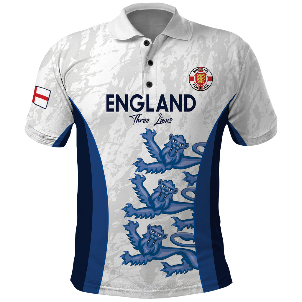 Custom England Football Polo Shirt 2024 Go Champions Three Lions - Vibe Hoodie Shop