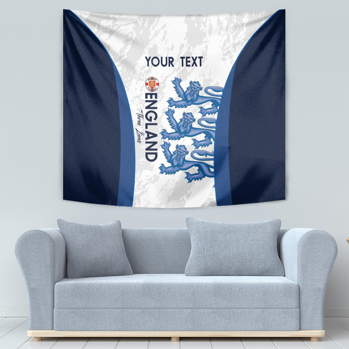 Custom England Football Tapestry 2024 Go Champions Three Lions - Vibe Hoodie Shop