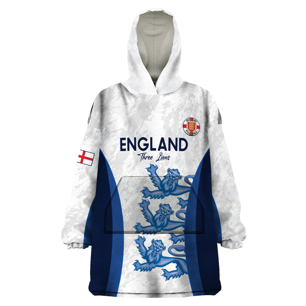 Custom England Football Wearable Blanket Hoodie 2024 Go Champions Three Lions - Vibe Hoodie Shop