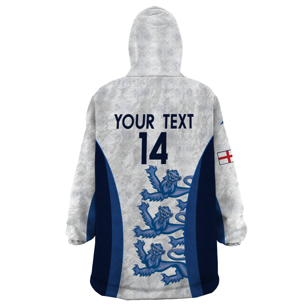 Custom England Football Wearable Blanket Hoodie 2024 Go Champions Three Lions - Vibe Hoodie Shop