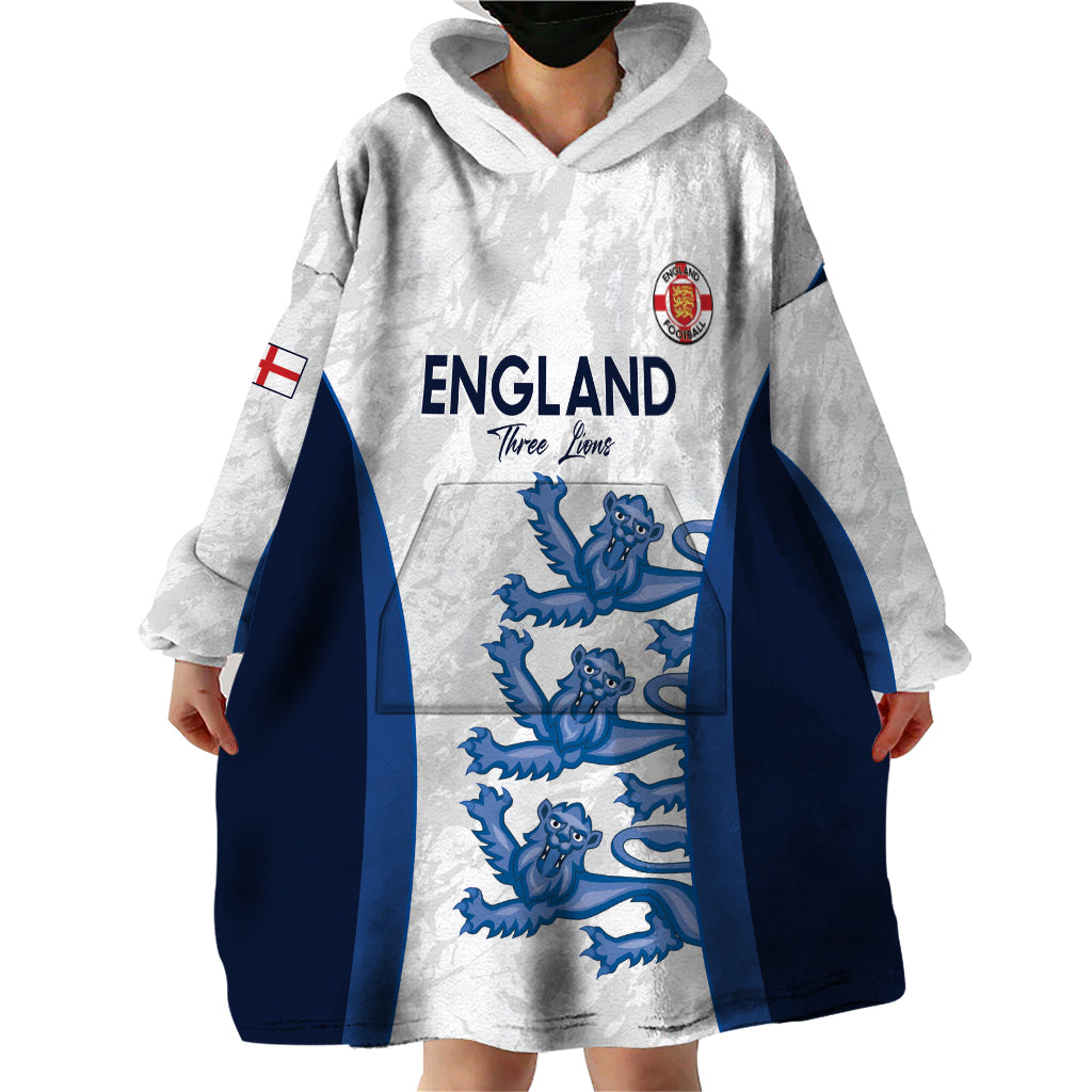 Custom England Football Wearable Blanket Hoodie 2024 Go Champions Three Lions - Vibe Hoodie Shop