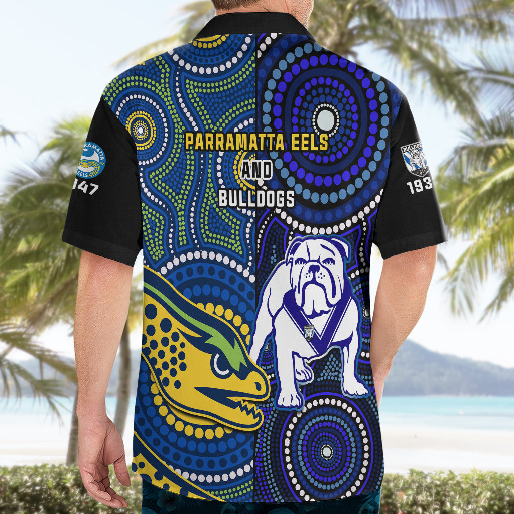 Bulldogs Mix Parramatta Eels Rugby Hawaiian Shirt Aboriginal Version - Vibe Hoodie Shop