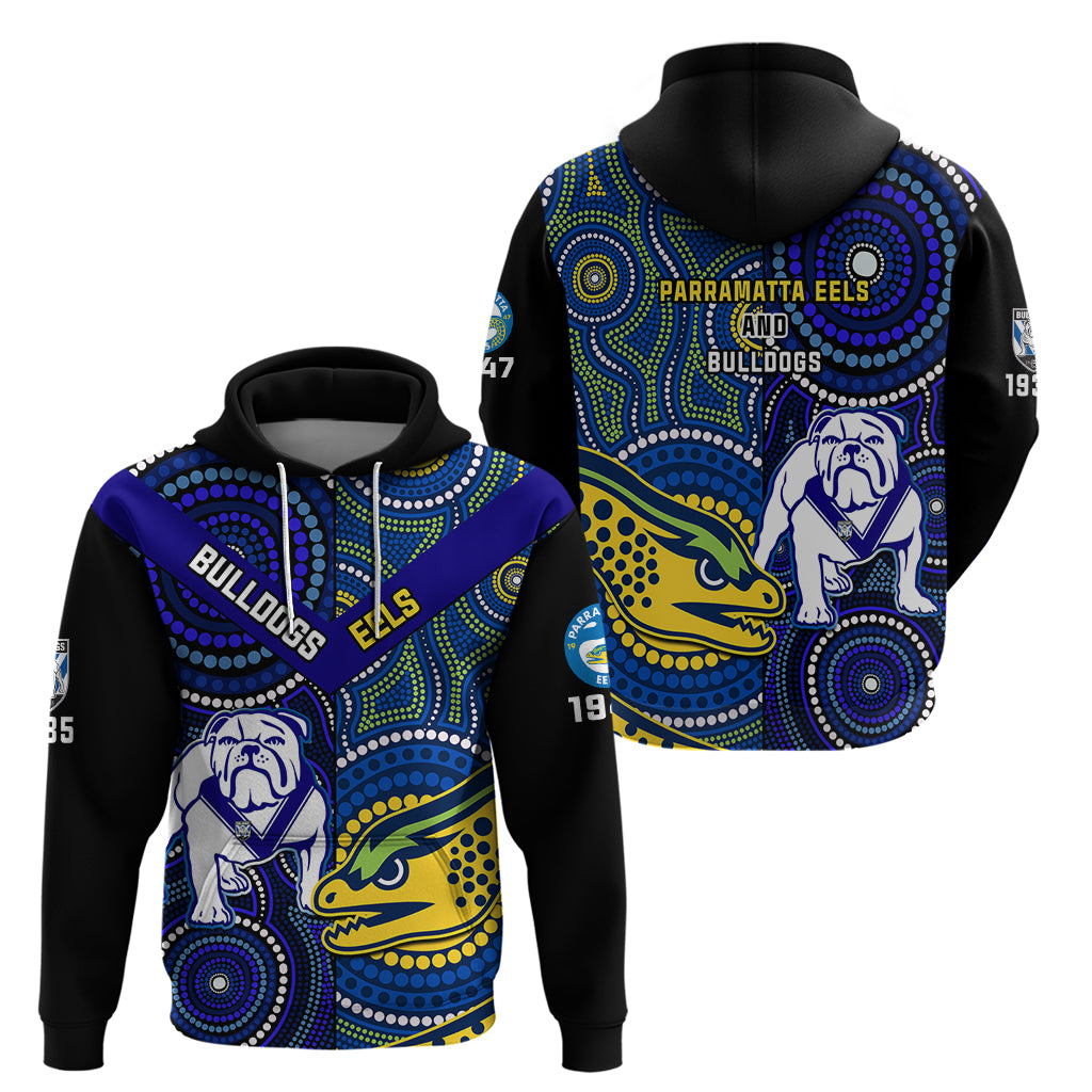 Bulldogs Mix Parramatta Eels Rugby Hoodie Aboriginal Version - Vibe Hoodie Shop